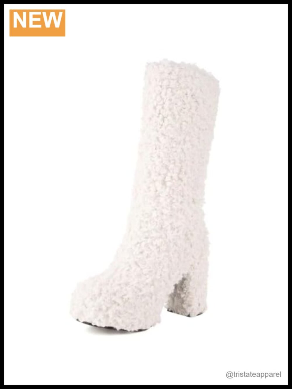 Fur Trim Chunky Heel Platform Knee High Pull On Boots